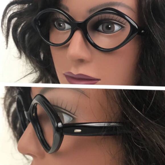 Deadstock Vintage Black Diamond Eyeglasses Frame Only / Women's Medium * - Picture 2 of 5